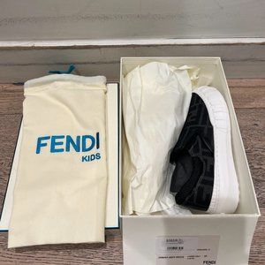 SOLD FENDI Fabric Slip on Junior Sneakers With FF Logo